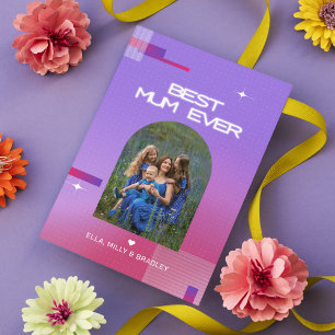 Cartes Pour Fêtes Annuelles Céleste MEILLEURE MÈRE JAMAIS Fête des Mères Photo