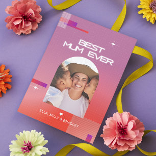 Cartes Pour Fêtes Annuelles Céleste MEILLEURE MÈRE JAMAIS Fête des Mères Photo