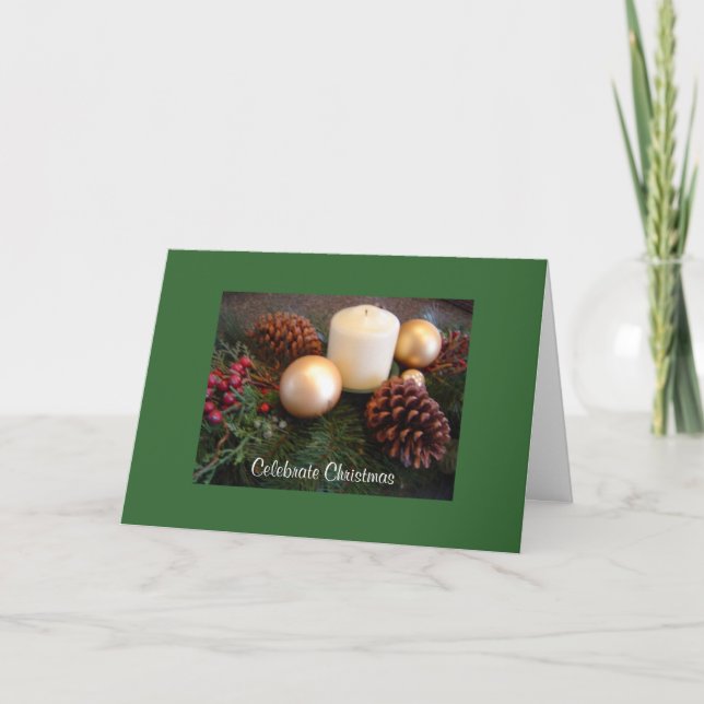 Cartes Pour Fêtes Annuelles Centerpiece de bougie de Noël (Devant)