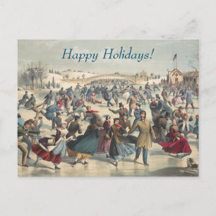 Cartes Pour Fêtes Annuelles Central-Park, hiver. L'étang de patinage. New York
