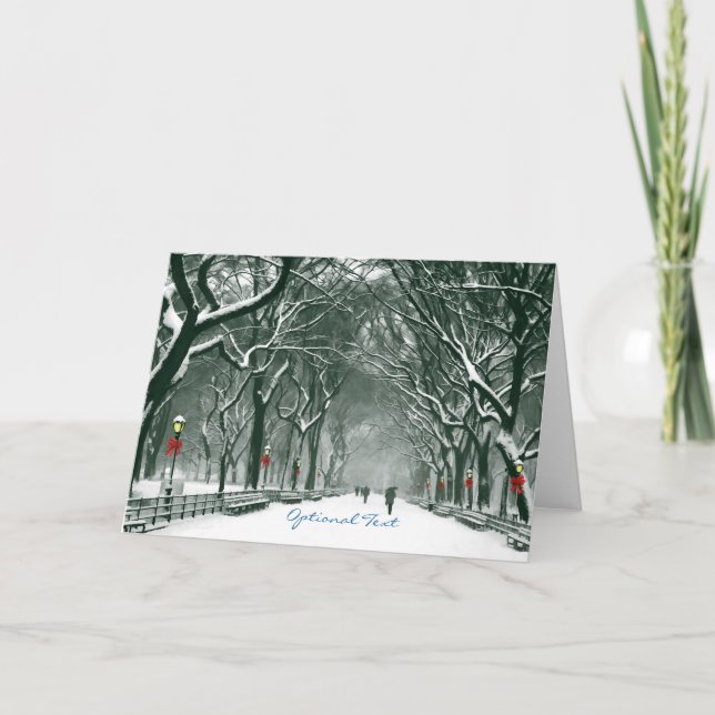 Cartes Pour Fêtes Annuelles Central Park Snowy Path Custom (Devant)