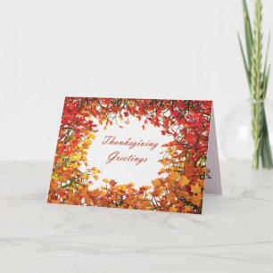 Cartes Pour Fêtes Annuelles Cercle d'arbre d'automne de thanksgiving