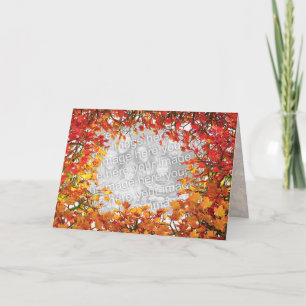 Cartes Pour Fêtes Annuelles Cercle de la feuille d'automne de Thanksgiving (ca
