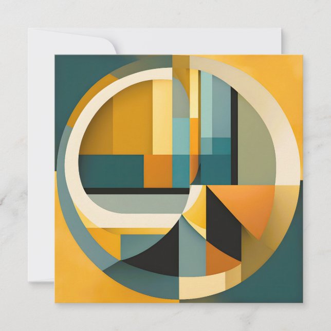 Cartes Pour Fêtes Annuelles Cercles et rectangles d'abstraction géométriques r (Devant)