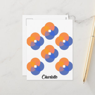 Cartes Pour Fêtes Annuelles Cercles minimalistes Abstraits modernes Bleu orang