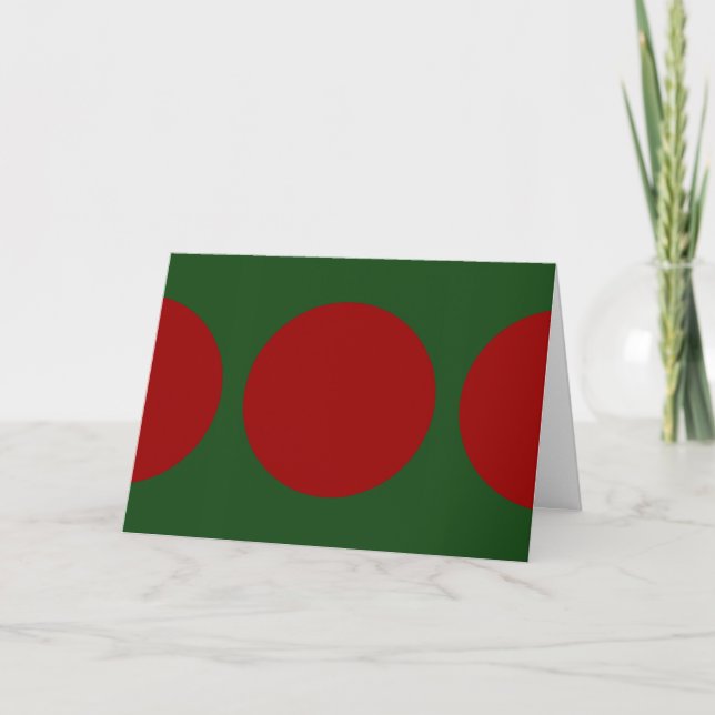 Cartes Pour Fêtes Annuelles Cercles rouges sur vert (Devant)
