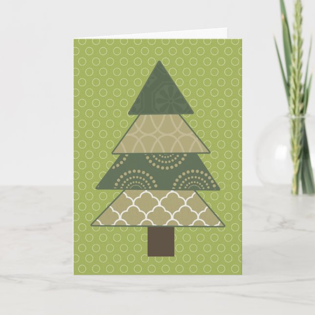 Cartes Pour Fêtes Annuelles Cercles verts de chaux Arbre de Noël (Devant)