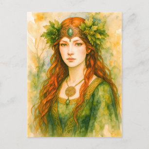 Cartes Pour Fêtes Annuelles Céréales celtiques avec couronne de feuilles de ch