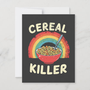 Cartes Pour Fêtes Annuelles Céréales Killer Mens Food Pun True Crime