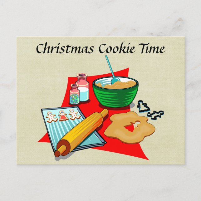 Cartes Pour Fêtes Annuelles Cérémonie de Noël Cookies Ingrédients Baker (Devant)
