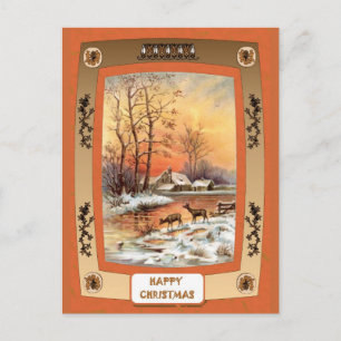 Cartes Pour Fêtes Annuelles Cerf au bord de la rivière