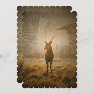 Cartes Pour Fêtes Annuelles Cerf dans la forêt