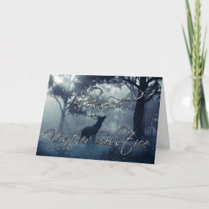 Cartes Pour Fêtes Annuelles Cerf de la forêt bénie du solstice d'hiver