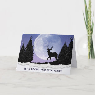 Cartes Pour Fêtes Annuelles Cerf De Noël En Pleine Lune