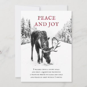 Cartes Pour Fêtes Annuelles Cerf de Noël Hiver Neige Paix Poème Vacances Voitu