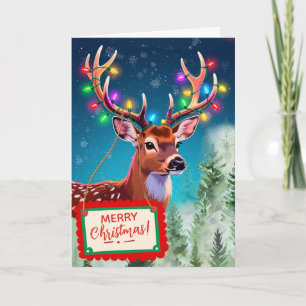 Cartes Pour Fêtes Annuelles Cerf de Noël répandant la bonne humeur et la joie