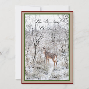 Cartes Pour Fêtes Annuelles Cerf de Noël Scène hivernale Nom des vacances