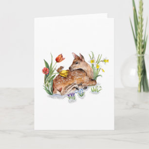 Cartes Pour Fêtes Annuelles Cerf de printemps