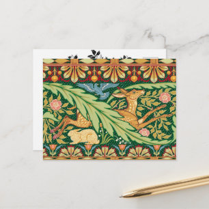 Cartes Pour Fêtes Annuelles Cerf et Lapin de Noël victorien - Walter Crane