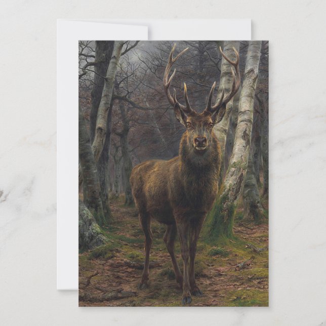 Cartes Pour Fêtes Annuelles Cerf magnifique - Roi de la forêt (Devant)