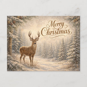 Cartes Pour Fêtes Annuelles Cerf serein d'hiver Joyeux Noël
