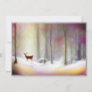 Cartes Pour Fêtes Annuelles Cerfs dans les bois enneigés budget Noël
