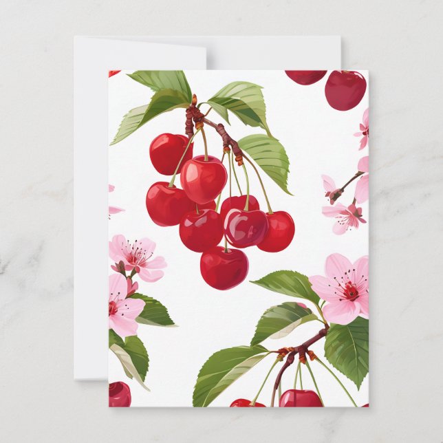 Cartes Pour Fêtes Annuelles Cerises (Devant)