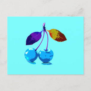 Cartes Pour Fêtes Annuelles Cerises bleues vives