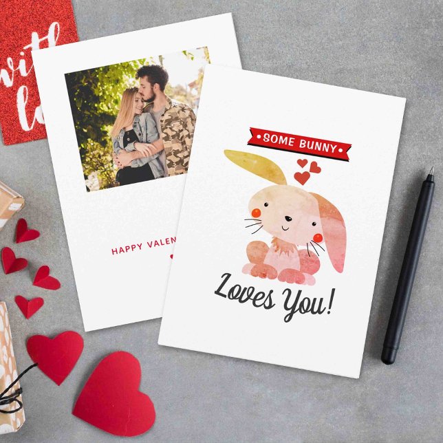 Cartes Pour Fêtes Annuelles Certains Bunny t'aime Drôle Whimsy Saint-Valentin (Créateur téléchargé)