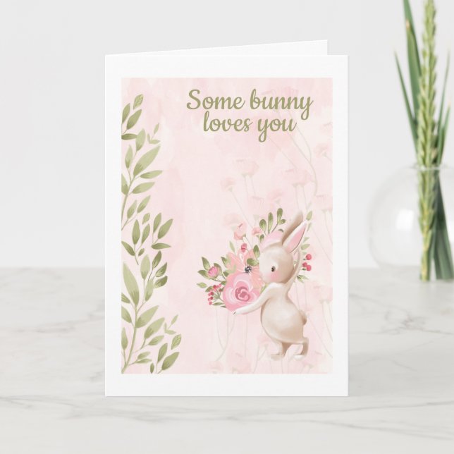 Cartes Pour Fêtes Annuelles Certains Lapins Vous Aiment Lapin Jour Des Valenti (Devant)