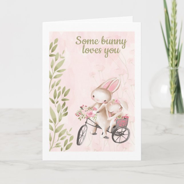Cartes Pour Fêtes Annuelles Certains Lapins Vous Aiment Lapin Jour Des Valenti (Devant)