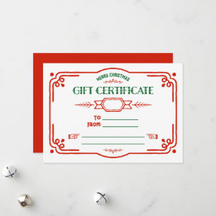 Cartes Pour Fêtes Annuelles Certificat-cadeau personnalisé pour les fêtes