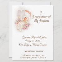 Certificat de baptême traditionnel pour fille