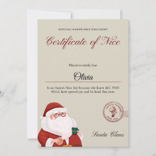 Cartes Pour Fêtes Annuelles Certificat de joli cadeau de Noël mignon