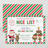 Certificat officiel de la liste de Nice du Père No