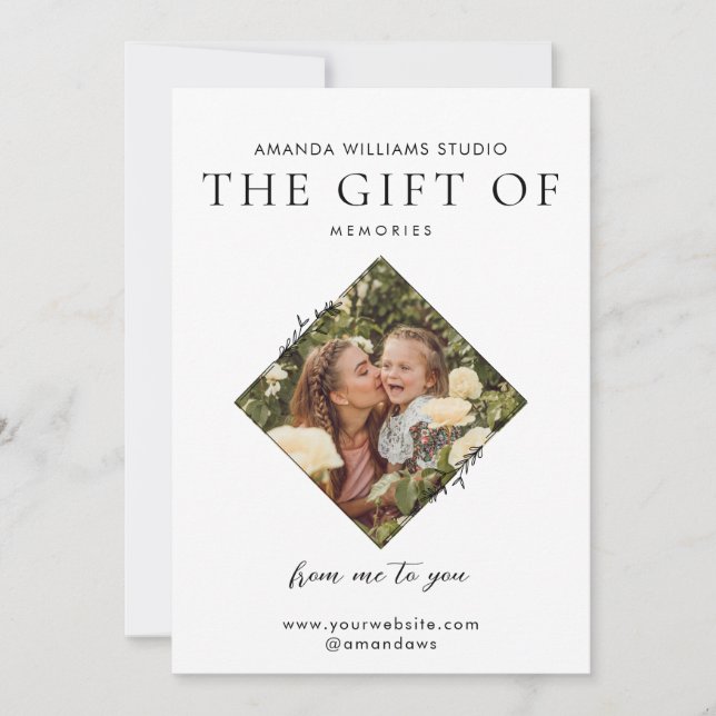 Cartes Pour Fêtes Annuelles Certificats de carte-cadeau du photographe (Devant)