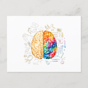 Cartes Pour Fêtes Annuelles Cerveau Coloré - Science Et Art - Neuroscience Ne