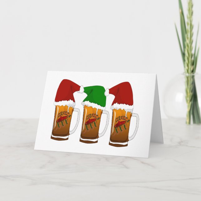 Cartes Pour Fêtes Annuelles Cerveza de Noël Tres Amigos (Devant)