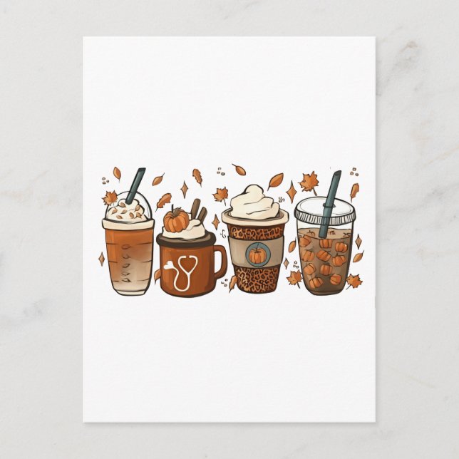 Cartes Pour Fêtes Annuelles C'est la dernière saison Citrouille Spice Coffee A (Devant)