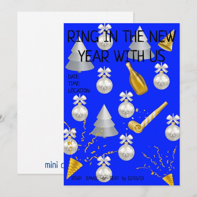 Cartes Pour Fêtes Annuelles C'est la fête ! (vierge) (Devant / Derrière)