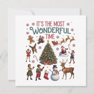Cartes Pour Fêtes Annuelles C'est la période la plus merveilleuse Noël Vintage
