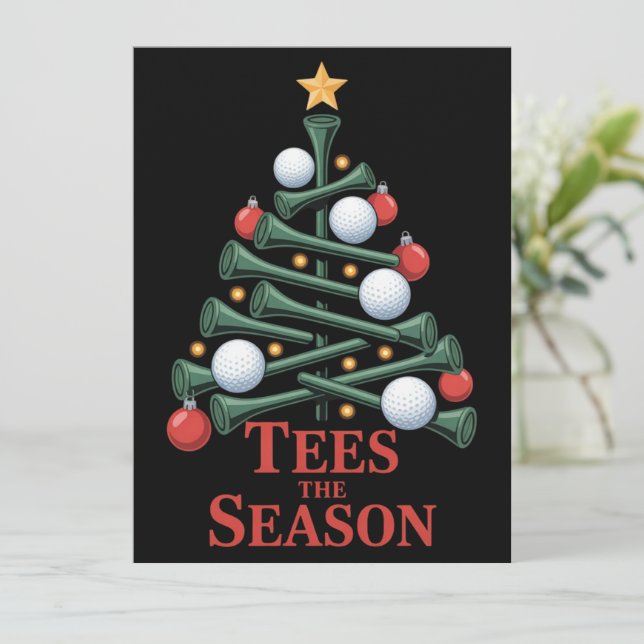 Cartes Pour Fêtes Annuelles C'est la saison de golf Drôle de Noël Golf Arbre (Debout devant)