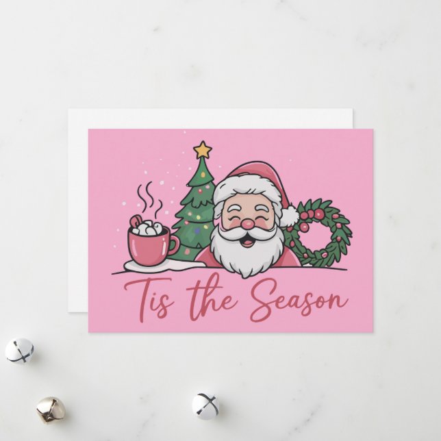 Cartes Pour Fêtes Annuelles C'est la saison de Noël Mignon Hiver Latte Père No (Devant/Arrière en situation)
