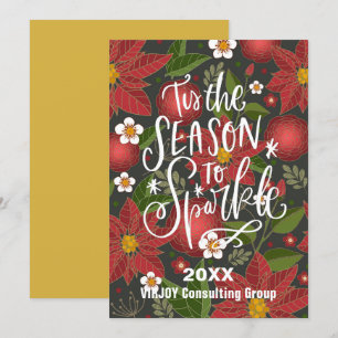 Cartes Pour Fêtes Annuelles C'est la saison d'étinceler Fête Rouge Poinsettia