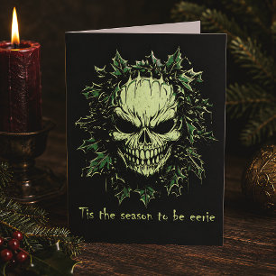 Cartes Pour Fêtes Annuelles C'est la saison d'être étrange Crâne Noël gothique