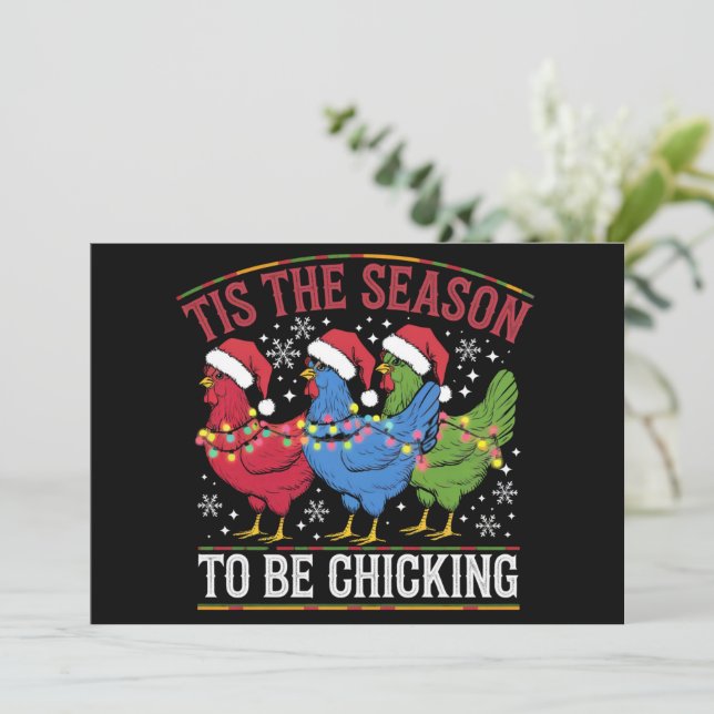 Cartes Pour Fêtes Annuelles C'est la saison d'être poulet de Noël Western (Debout devant)