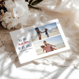 Cartes Pour Fêtes Annuelles 'c'est la saison deux photos famille noël