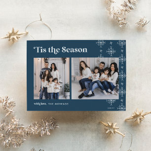 Cartes Pour Fêtes Annuelles C'est la saison Photo des flocons de neige