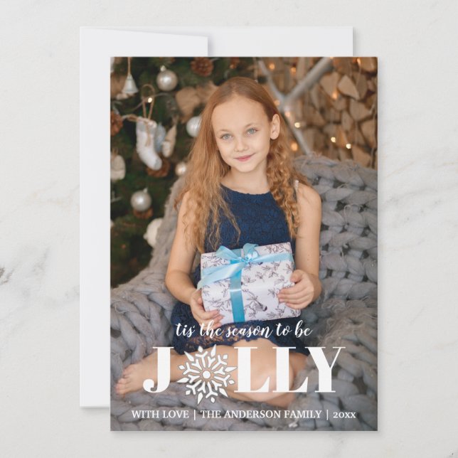 Cartes Pour Fêtes Annuelles C'est la Saison | Photo en Noir & Blanc (Devant)