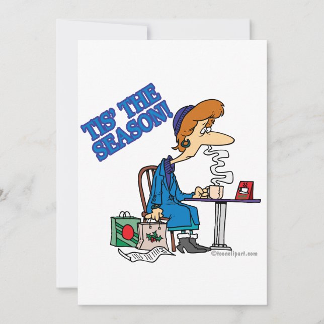 Cartes Pour Fêtes Annuelles C'EST LA SAISON xmas shopper épuisé (Devant)